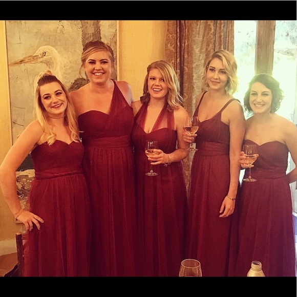 Jenny Yoo Burgundy Bridesmaids Dress - Picture 7 of 9